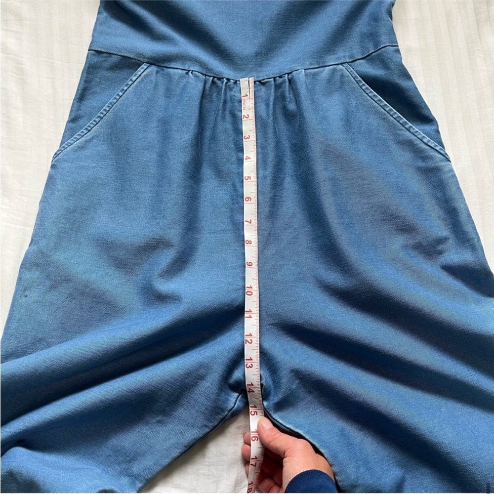 Caron Callahan Bethany Square Neck Sleeveless Denim Jumpsuit Blue LIKE NEW - Picture 14 of 16